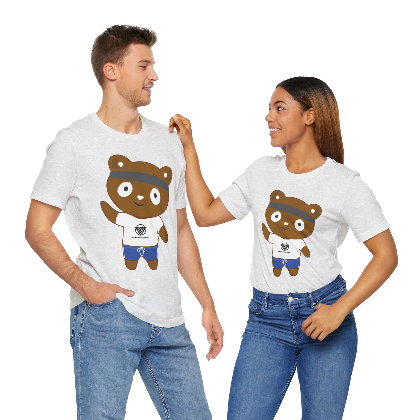Cute Bear Graphic Unisex Jersey Tee - Perfect for Casual Wear and Gift